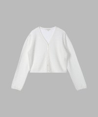 To b. by agnes b./WX42 CARDIGAN デイジーストライプニットカーディガン/508037104