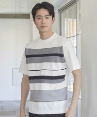 UNION STATION/ニット切り替え ボーダー ポンチTシャツ/508054757