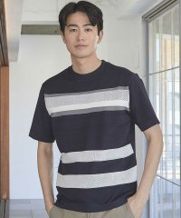 UNION STATION/ニット切り替え ボーダー ポンチTシャツ/508054757