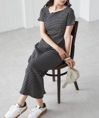 Ranan/ラナン RANAN アシメネックハーフスリーブリブワンピ/508055651
