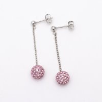 AGATHA PARIS/アガタ パリ AGATHA PARIS ブーラピアス、ロングチェーン、パヴェ、ピンク/508055662