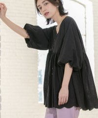 OPAQUE.CLIP/バルーン袖スカラップ刺繍レースチュニック/508056554