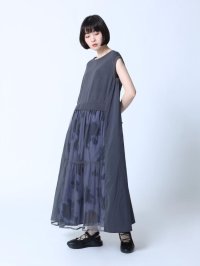 LASUD/ラシュッド LASUD チュールレイヤード柄ワンピース/508056816