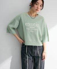 Green Parks/グリーン パークス Green Parks ・ELENCARE DUE ロゴ刺繍6分袖ニット/508056826