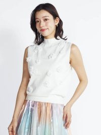 FENNEL/フェンネル FENNEL 立体フラワーモチーフノースリーブニット/508056869