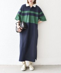 SHIPS any WOMEN/SHIPS any:〈洗濯機可能〉カノコ ワイドボーダー ポロシャツ ワンピース/508058824