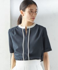 SHIPS WOMEN/〈手洗い可能〉パイピング キーネック 半袖 ブラウス/508058998