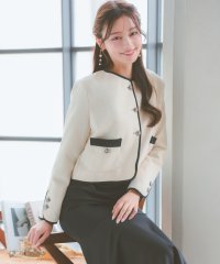 Retica/レティカ Retica パイピングノーカラージャケット×マーメイドワンピーススタイルセレモニースーツ30代結婚式お呼ばれ/508059028