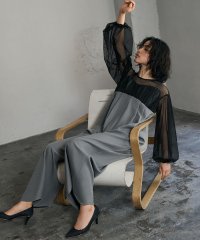 GIRL/ガール GIRL チュールドッキング オールインワン 結婚式 パンツドレス パーティードレス オケージョンドレス お呼ばれ 二次会 成人式 同窓会/508059041