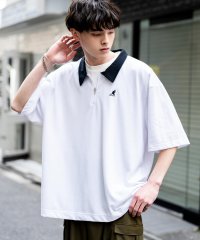 Rocky Monroe/ロッキーモンロー Rocky Monroe KANGOL カンゴール ポロシャツ ハーフジップ 半袖 メンズ レディース 鹿の子 オーバーサイズ ワイド 通気性/508059188