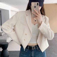 shoppinggo/ショッピングゴー shoppinggo テーラードジャケット ショート丈 レディース スーツ スーツジャケット 春 秋 長袖 仕事 アウター OL オフィス ビ/508059298