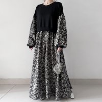 Doux Belle/ドゥー ベル Doux Belle ドッキング 花柄ワンピース ロングワンピース/508059308
