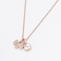AGATHA PARIS/アガタ パリ AGATHA PARIS 19AW、プティドゥ、パヴェスコッティ＆クローバーネックレス、CZ、MOP/508061858