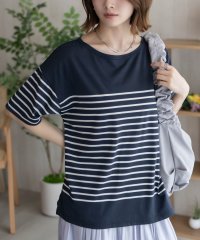 MAC HOUSE/マックハウス Mac－House ボーダー5分袖Tシャツ/508063142