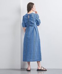 オープン バックリボン チェックワンピース