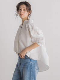 Droite Lautreamont/ドロワット ロートレアモン Droite lautreamont 袖刺繍レーススキッパー7分袖ブラウス≪手洗い可能≫/508065600