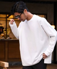 CavariA/キャバリア CavariA CavariA クルーネック パネルサイドスリットロンTEE 長袖Tシャツ/508066653