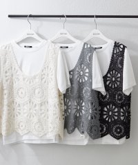 NICE CLAUP/OLIVE des OLIVE OUTLET/【RMAF】【2枚SET】カギ針ベスト＆Tシャツ/508066681
