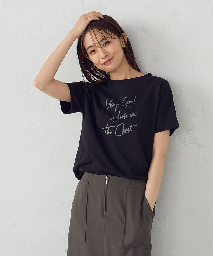 ロゴプリントTシャツ(508023698) | コムサイズム(レディス ロゴプリントTシャツ(508023698) | コムサイズム(レディス