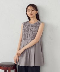 COMME CA ISM /インドコットン　スモッキング ノースリーブブラウス/508023713
