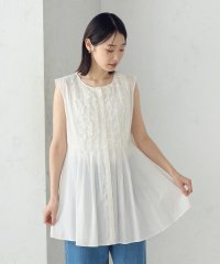 COMME CA ISM /インドコットン　スモッキング ノースリーブブラウス/508023713