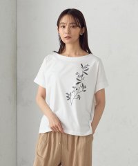 COMME CA ISM /水彩タッチインクジェット箔スタッズ付きＴシャツ/508023716