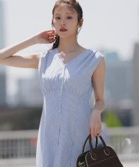 NATURAL BEAUTY BASIC/Vネックストライプワンピース/508067670