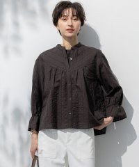 NIJYUSANKU（LARGE SIZE）/【洗える】カラミ ストライプ  切り替え ブラウス/508069231