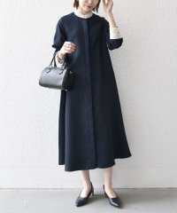 SHIPS any WOMEN/SHIPS any:〈洗濯機可能〉ダブルクロス Aライン シャツワンピース［NAVY BLUE］/505466851
