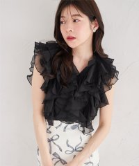 tocco closet/トッコクローゼット tocco closet パール釦ラッフルフリルシアーブラウス/508070153