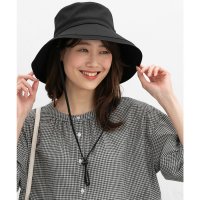Honeys/ハニーズ Honeys 洗える折りたたみつば広帽 帽子 つば広帽 UVカット ポケッタブル サイズ調整 綿100% ツイル 手洗い 無地 ひも取り外し可 レディ/508070170
