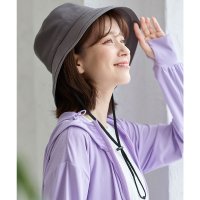 Honeys/ハニーズ Honeys 洗える折りたたみつば広帽 帽子 つば広帽 UVカット ポケッタブル サイズ調整 綿100% ツイル 手洗い 無地 ひも取り外し可 レディ/508070170