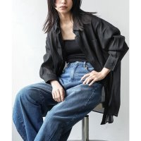 mili an deni/ミリアンデニ mili an deni ソフトオーガンクレープオーバーシアーシャツ/508070429