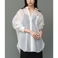 mili an deni/ミリアンデニ mili an deni ソフトオーガンクレープオーバーシアーシャツ/508070429
