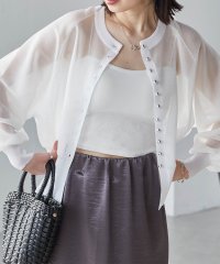 Ranan/ラナン RANAN シルバーボタンシアーニットカーデ/508070717