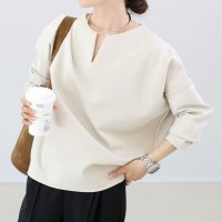 Aletta vita/アレッタ ヴィータ Aletta vita スリットネックポンチコクーン長袖プルオーバー/508075364