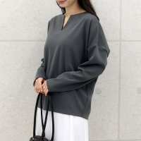Aletta vita/アレッタ ヴィータ Aletta vita スリットネックポンチコクーン長袖プルオーバー/508075364