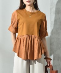 INTERPLANET/インタープラネット INTERPLANET 異素材使い半袖プルオーバー/508075492