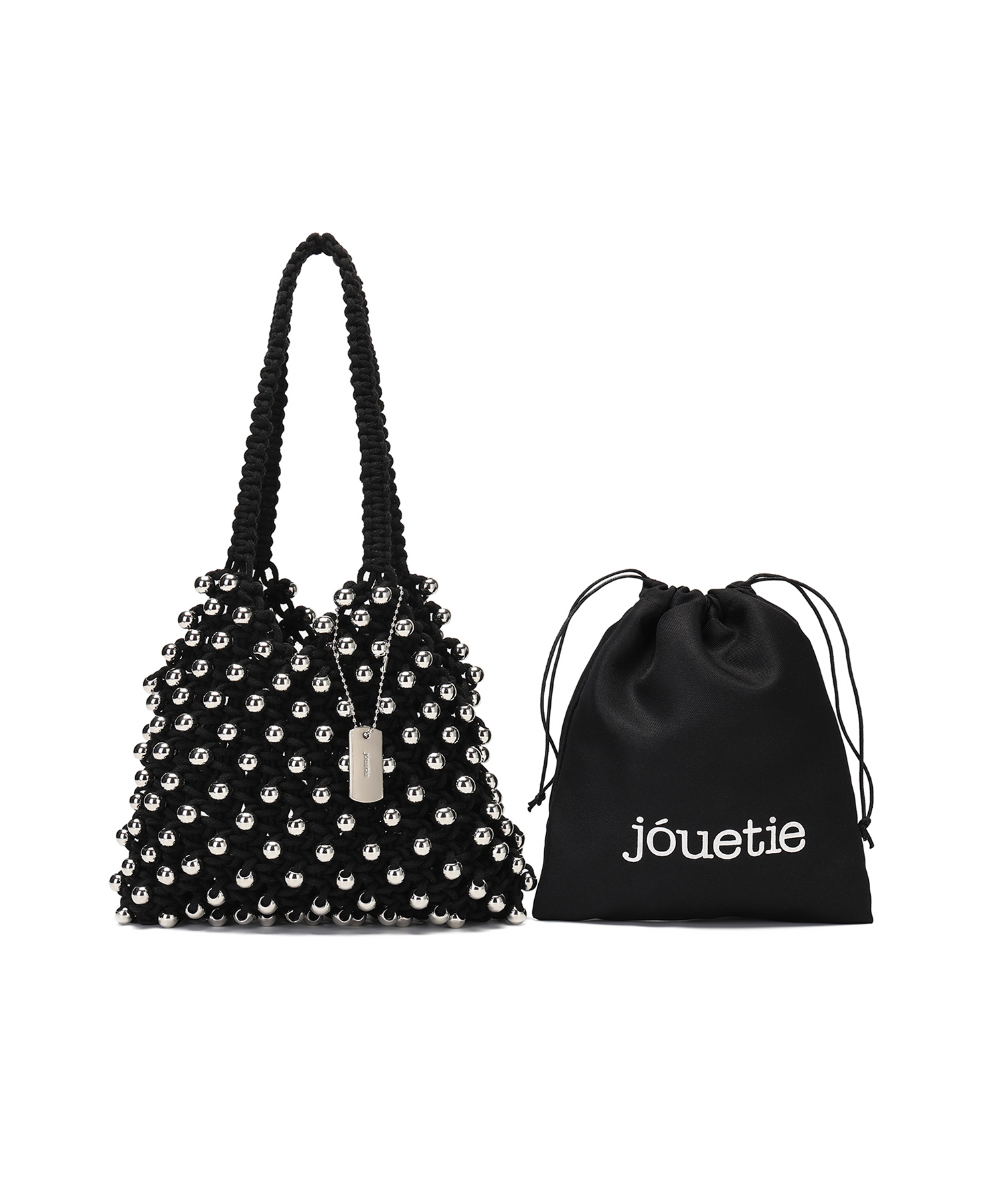 【jouetie/ジュエティ】ロゴ巾着付　ビーズ編みバッグ ジュエティ jouetie ロゴ巾着付 ビーズ編みバッグ(508076275