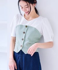 VIS/【新色追加】【美easy】釦ビスチェTシャツドッキングプルオーバー【接触冷感/洗える】/507884054