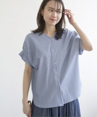 ikka/シアサッカー2WAY袖タックプルオーバー/507970000