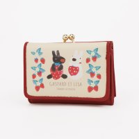 Gaspard et Lisa/リサトガスパール Gaspard et Lisa リサとガスパール イチゴ柄 がま口 三つ折り財布/508008293