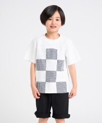 COMME CA ISM KIDS/ギンガムチェック使い パッチワーク半袖Tシャツ/508023771