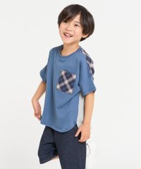 COMME CA ISM KIDS/くしゅっとチェック 半袖切り替えTシャツ/508023775