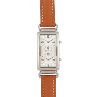 AGATHA PARIS/アガタ パリ AGATHA PARIS デュアルタイムウォッチ、長方形、レザー、ブラウン/508055757