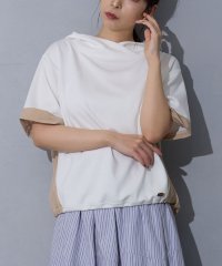 NICOLE white/異素材半袖プルオーバー/508067544