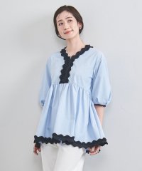 UNITED ARROWS/タック フリルVネック ハーフスリーブ ブラウス /508077632