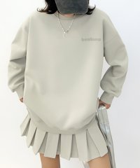 LOWO/ロワ LOWO セットアップ スウェット バックリボンプリントプルオーバー プリーツミニスカート 上下セット/508077858