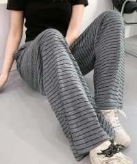 LOWO/ロワ LOWO ボーダーイージーワイドパンツ/508077876