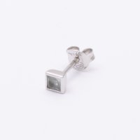 AGATHA PARIS/アガタ パリ AGATHA PARIS ミックスカット、スタッドピアス、スクエアカットCZ、グリーン／シルバー/508077964